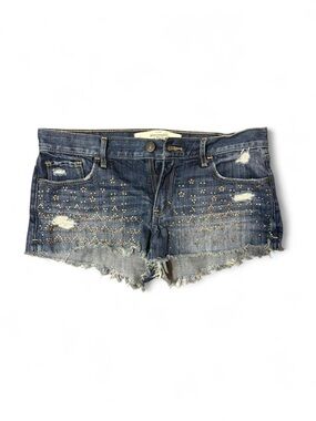 Abercrombie & Fitch Dark Blue Studded Denim Cutoff Shorts, Size 4